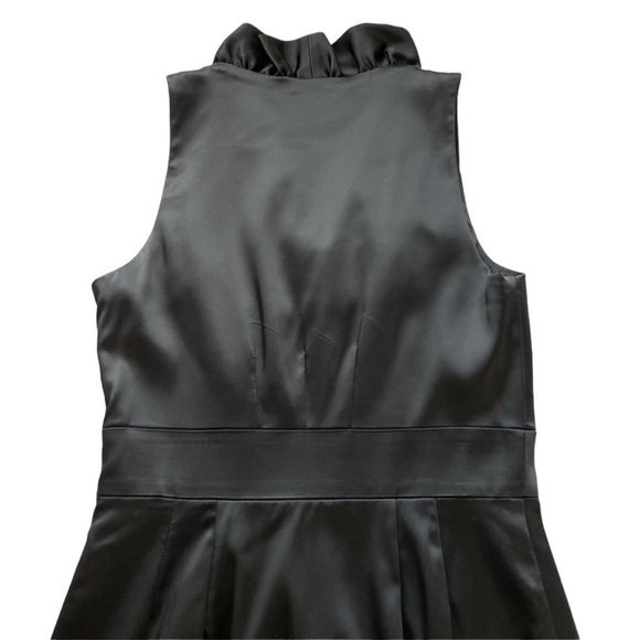 TAYLOR Little Black Dress Ruffle Neck Dress Size 2 - Picture 4 of 8
